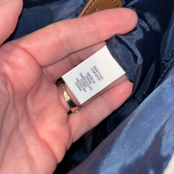 tommy Hilfiger blue linen-like shoulder bag coastal nautical western boho - Picture 12 of 16